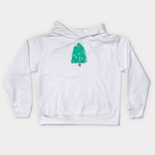 Happy Christmas Tree Illustration Kids Hoodie